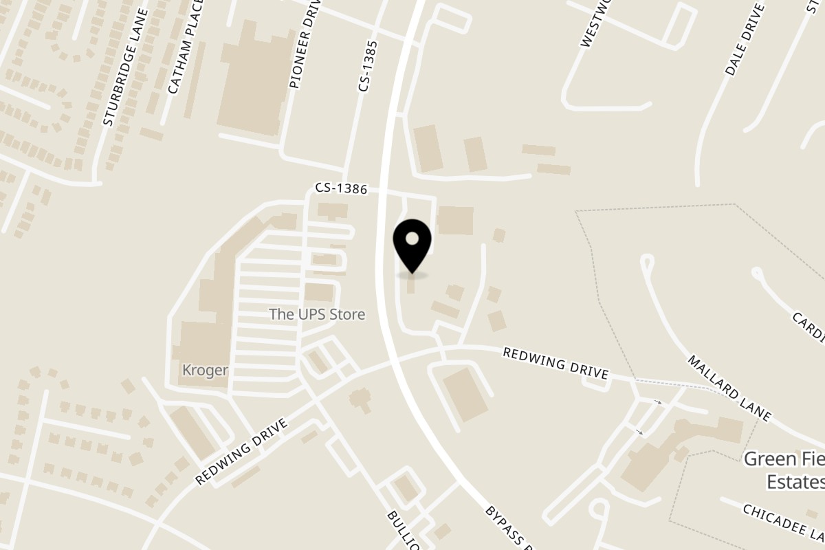 Map showing the location of The Urban Stack & Co on 1600 Bypass Rd in Winchester